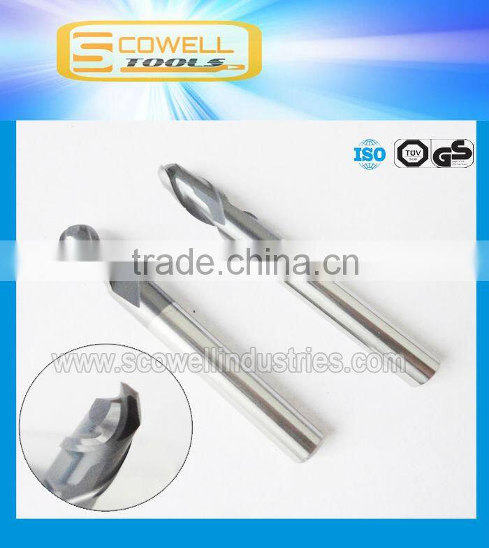 Tungsten carbide Ball End Mills Cutter Micro Grain Altin coated ,Round Nose end milling cutter