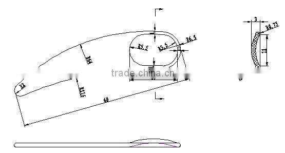 6cm white spatula with gold logo bp cosmetic cream moon falcate shape plastic Mask spatula