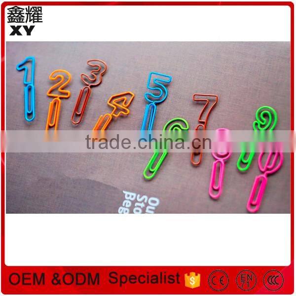 Colorful number shapes clip cheap stationery yes shape paper clips