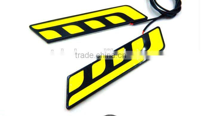 2015 newest car daytime turnning light drl white with yellow color cob led