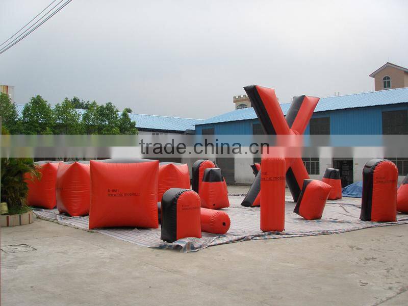 2016 truth quality inflatable gladiator arena 19 pcs paintball obstacles bunkers field Custom box bunker paintball
