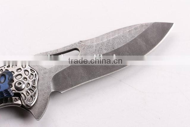 OEM 5Cr15 folding knife with nylon sheath and gift box