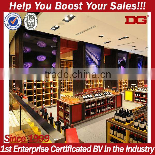 high quality vertical wooden display stand for beverage