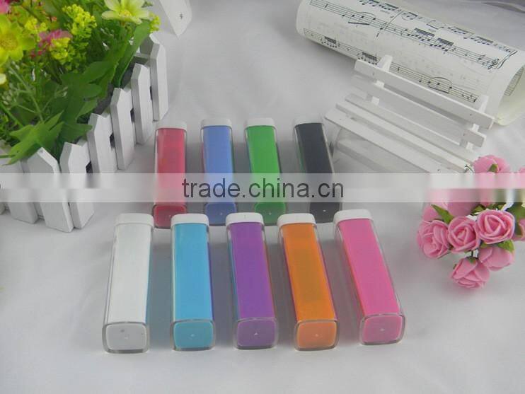 Cheapest transparent plastic lipstick power bank in Shenzhen factory