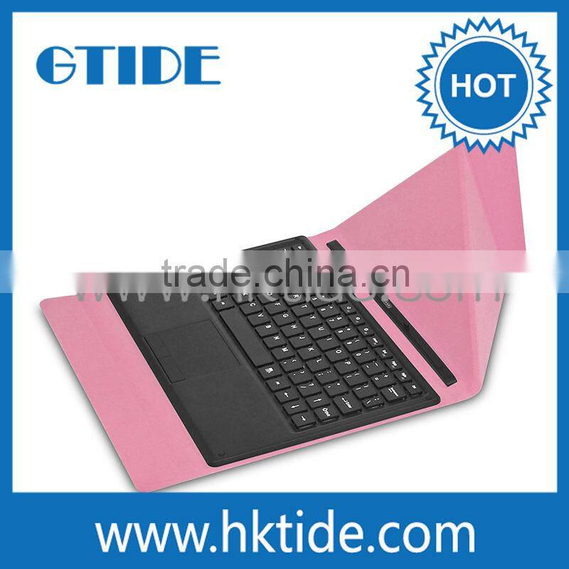 Pogo pin docking with slim leather keyboard case for 10.1 win 8 tablet