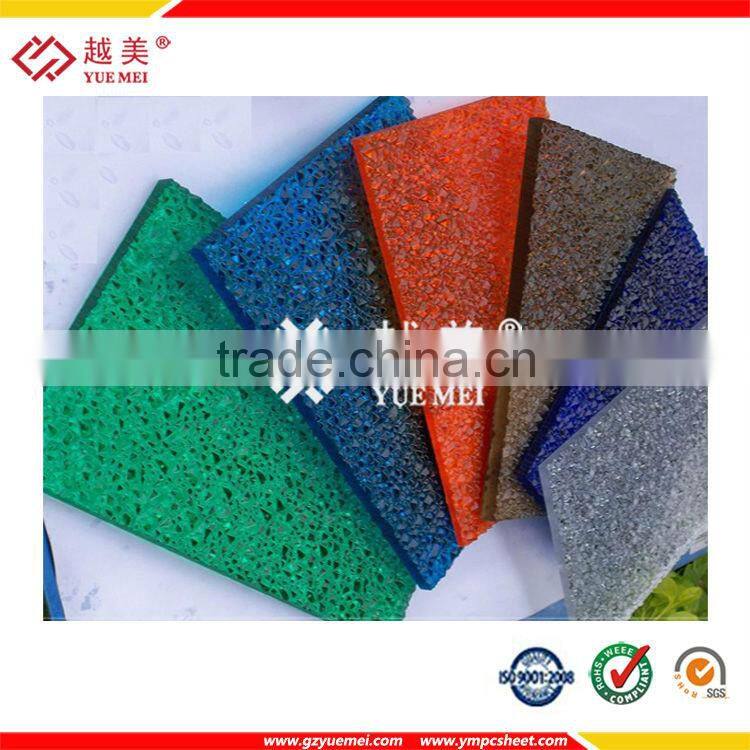 Guangzhou yuemei Grade A building material UV coated abrasive polycarbonate sheet for Chair cushion