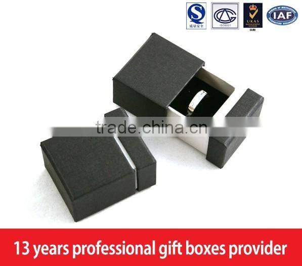 Black paperboard jewelry packing box drawer box jewellery / a set of wedding gift box