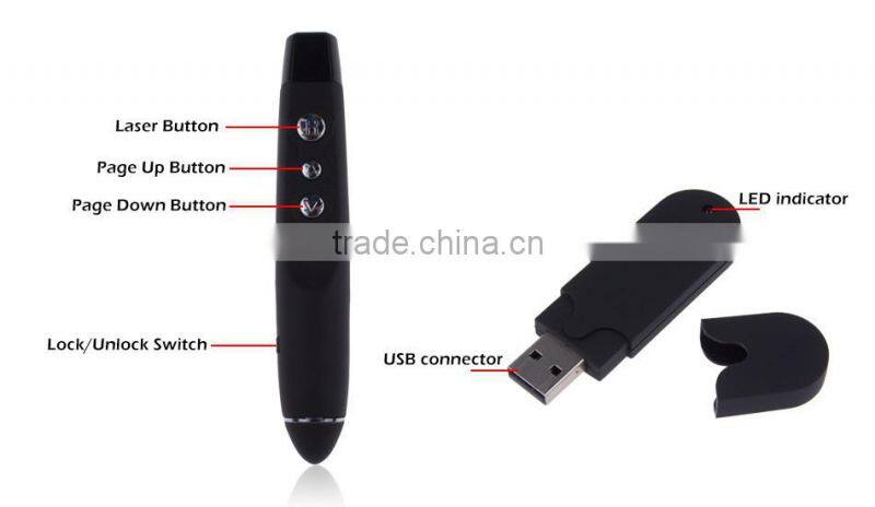 Wireless laser pointer USB Presentation Remote Contol Clicker Page Turning Laser Pen Light Pointers Lecture