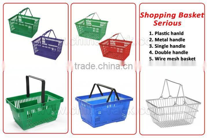 Good Quality 26L Double Handle Red Plastic Shopping Basket
