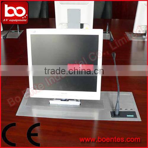 Meeting Tabletop Fixed Microphone Motorized LCD Lift for 17-19 Inch Screen