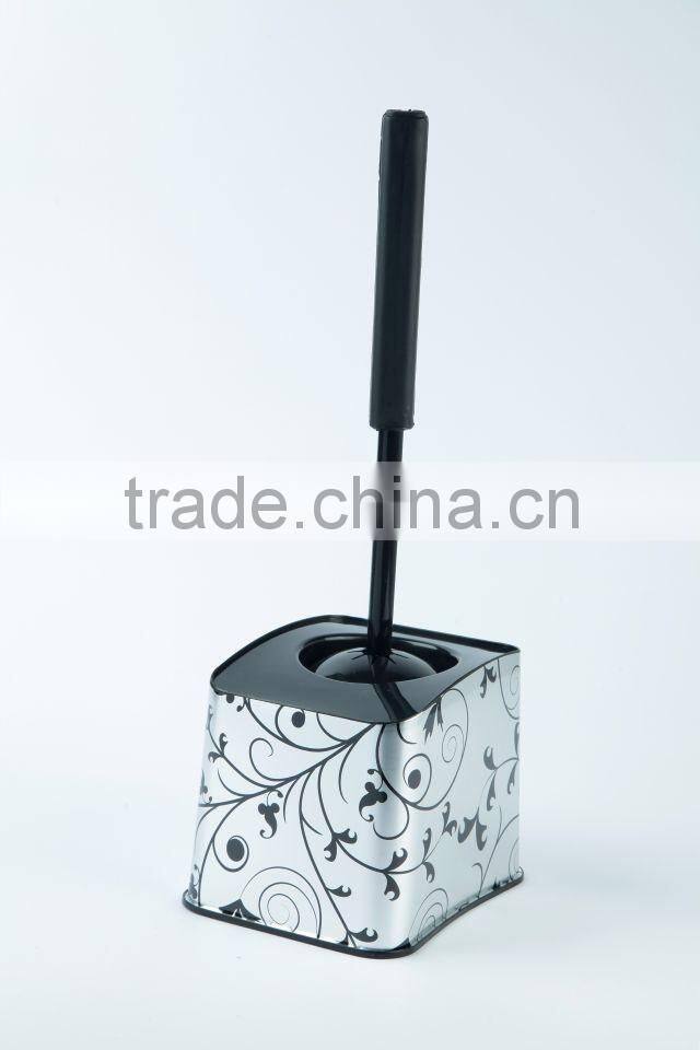 Cheap toilet brush set metalic design