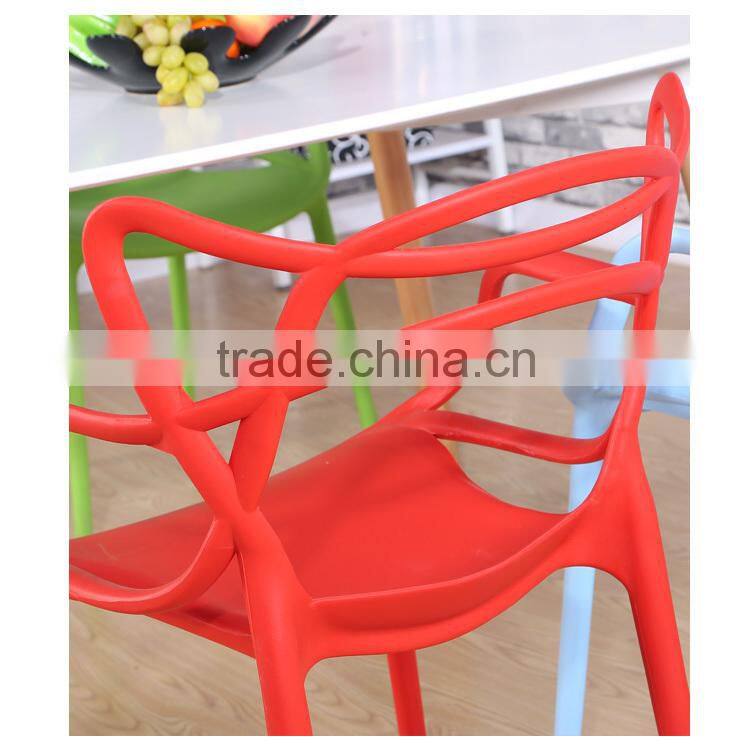 Colored plastic chair leisure cafe chair for sale