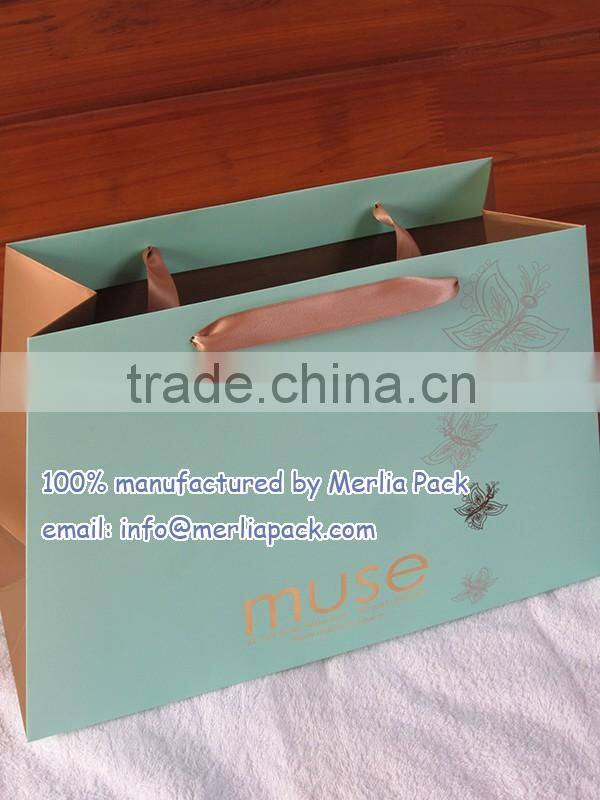 Aqua boutique butterfly shopping bag girls dress satin ribbon clothing trapezium bags