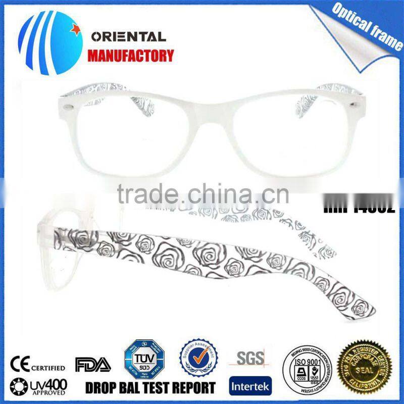 classic rose pattern translucent reading glasses