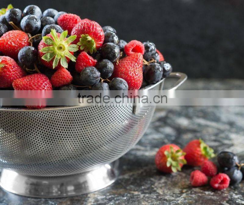 stainless steel rice colander with handle