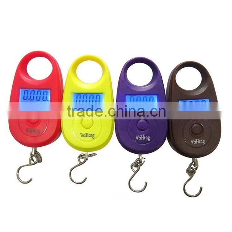 Digital Electronic portable backlight hook luggage hanging mini pocket LCD travel postal pear-shaped scale