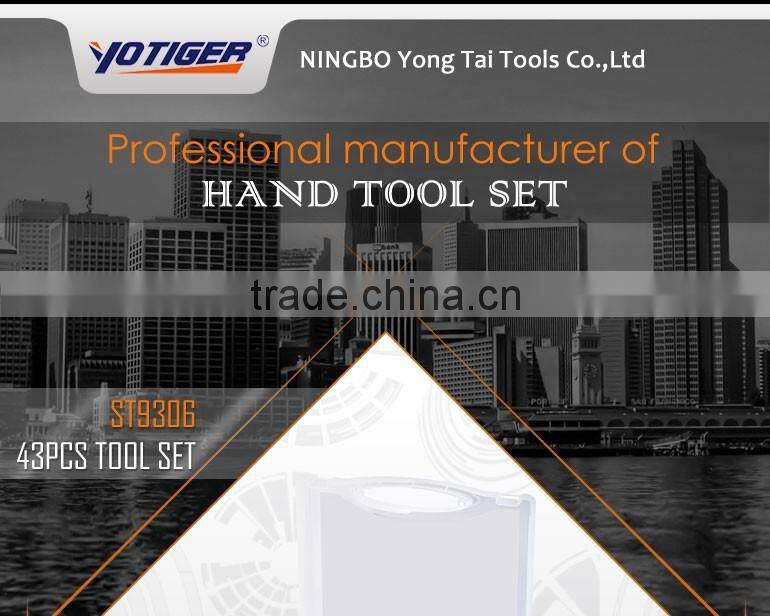 43Pcs Bits Sockets Ratchet Handle Transparent Case Tools Set