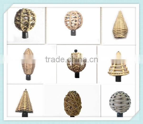 Eco-Friendly Hot Sell Modern Rattan Curtain Rod Finial For 19mm Metal Poles