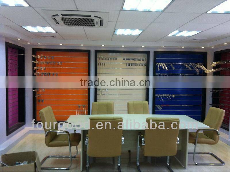 Chrome Channel Panel Display Wall System with Wood Plate (DG0008)