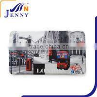 Polyester chenille bath mat with PVC backing
