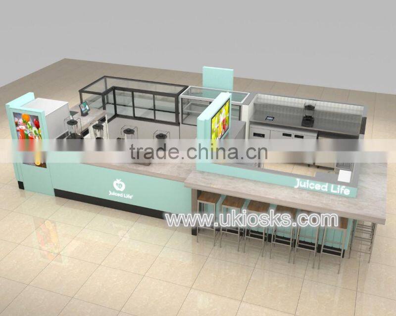 Indoor juice shop interior design, juice shop furniture, mall juice kiosk hot sale in USA