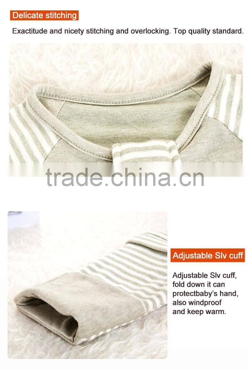 GOTS organic 100% cotton infant baby kids foot sleeping bag with Detachable sleeves for all Seasons