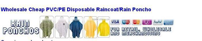 Rain Plastic PE Rain Poncho/ Disposable raincoats
