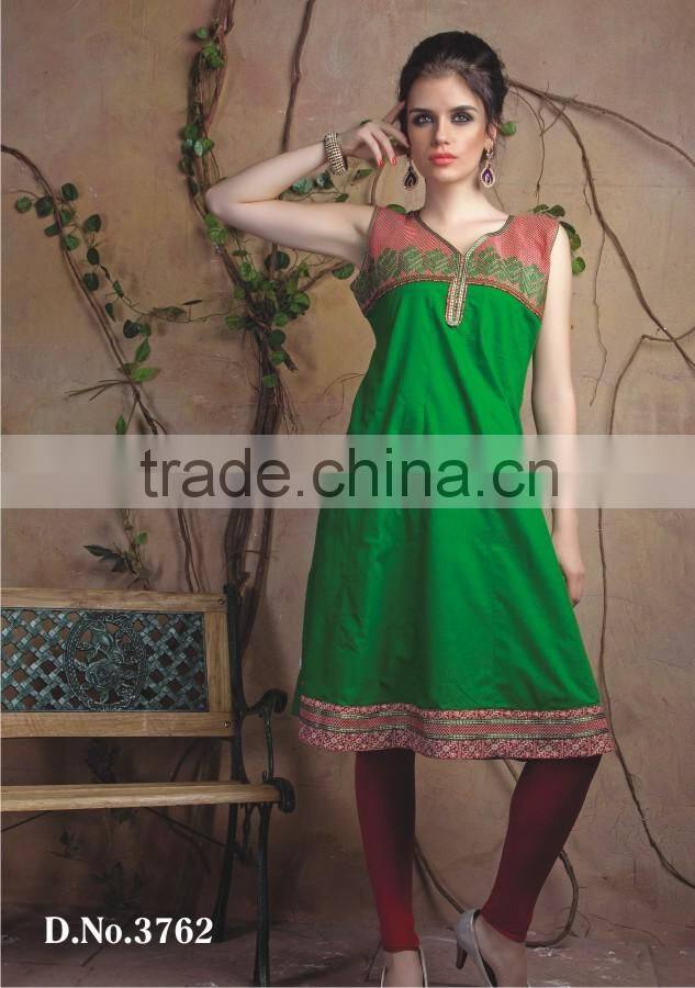 Indian Hand Block Printed Top Kurti Dress Ladies Women Kurta Blouse Shirt