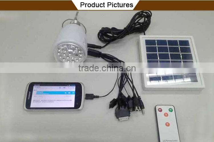 Portable dual usb car charger solar led light solar lamp solar powered light for indoor