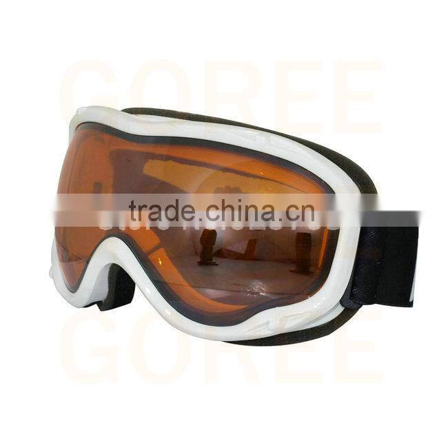 Dual lens snowboarding glass crowbar snow goggles yellow lens