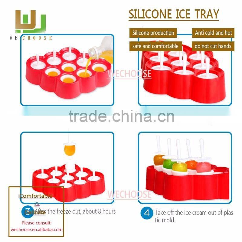 Wholesale great varieties silicone ice cream mold ice pop mold China custom Attractive and Durable silicone ice cube tray
