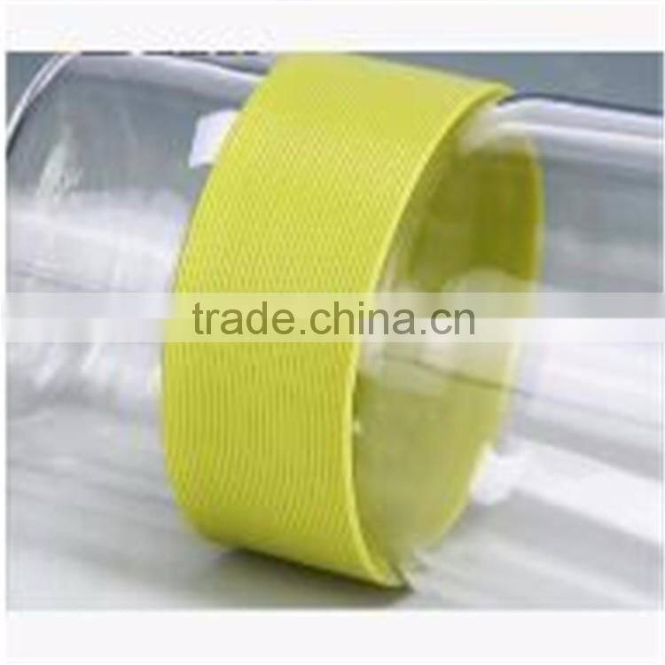 Double wall glass coffee cup with silicone sleeve without cap.360ML