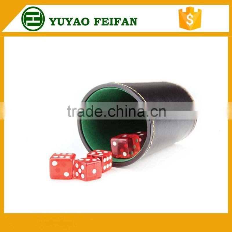 black casino PU dice game cup game set can print logo