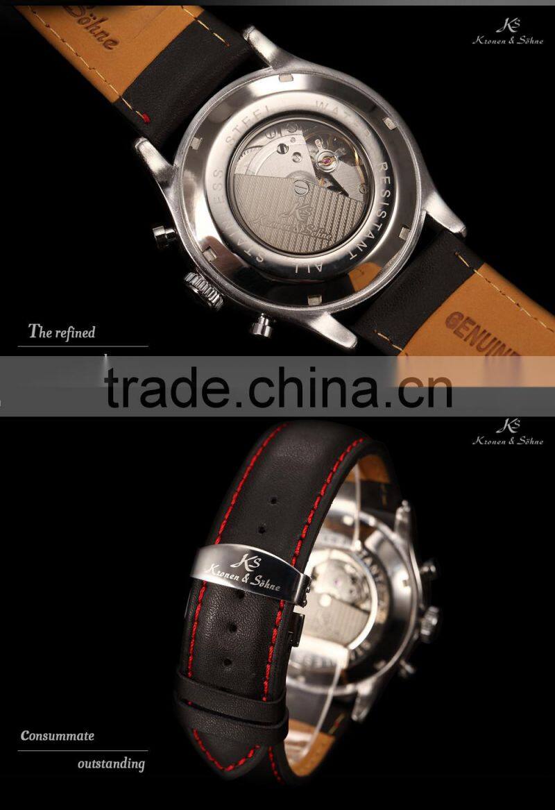 KS Navigator Automatic Mechanical Analog Men Leather Band Watch