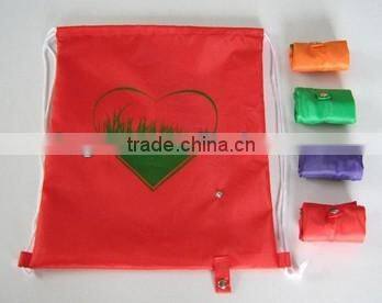 Promotional folding polyester shopping bag