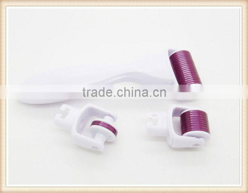 changeable heads professional derma roller/microneedling dermaroller 3 in 1 functions titanium needles rolling system