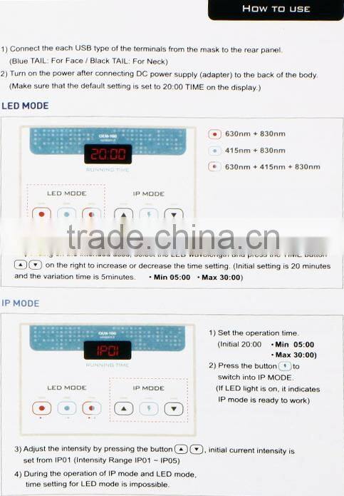 2015 hot sale face mask beauty Pigment Removal LED mask for salon use