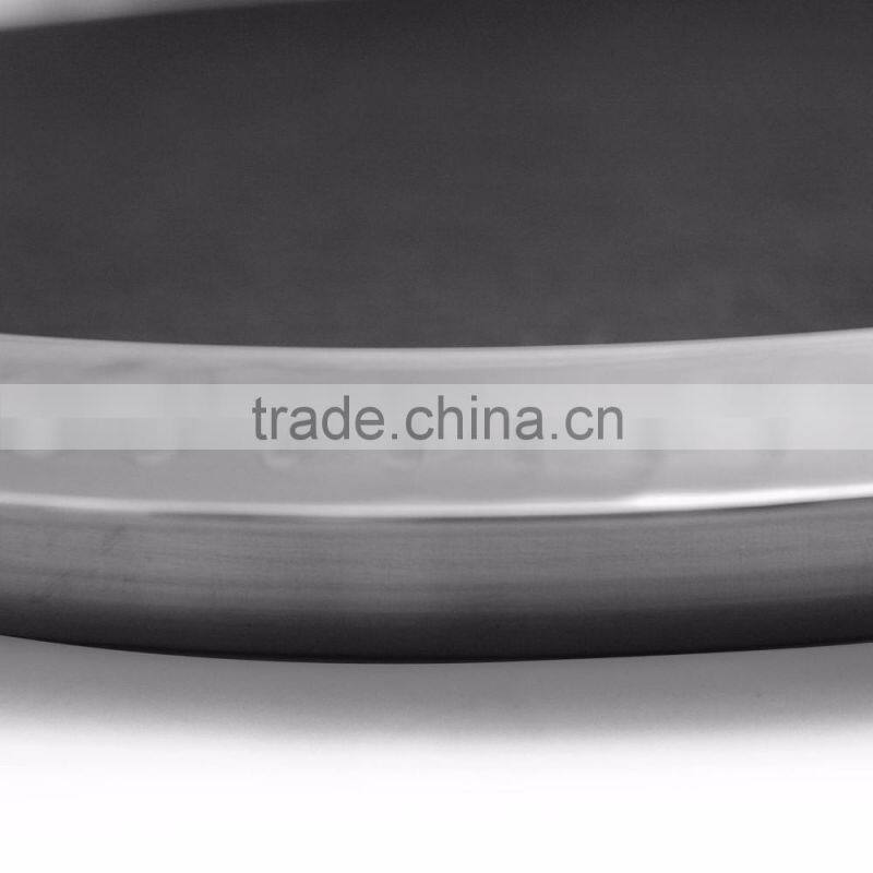 2016 latest stocked stainless steel serving tray with anti slip silicon mat