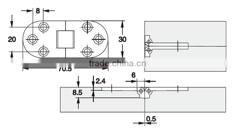Zinc Alloy 180 Degree Fold Table Hinge