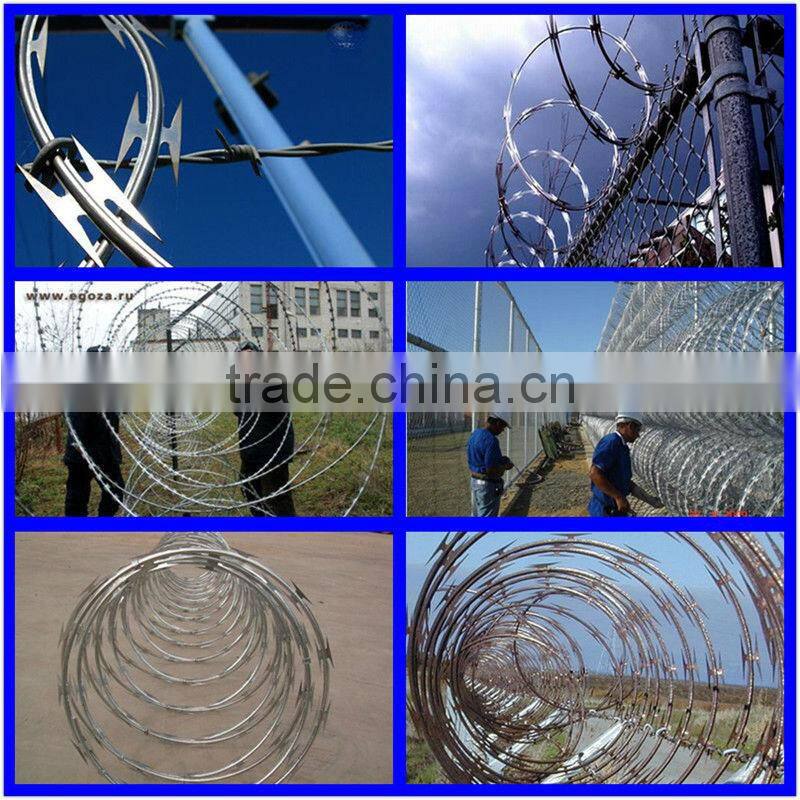 Anping Factory Good Quality Hot Dipped Galvanized Or Stainless Steel High Security Anti-Climb Razor Barbed Wire