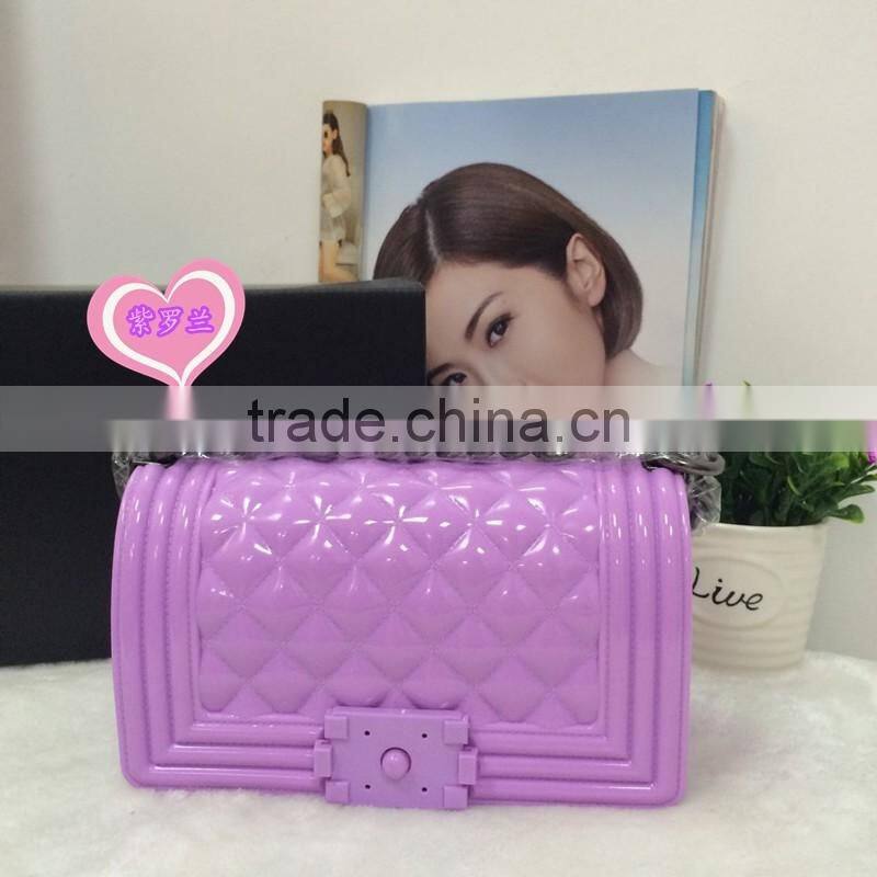 Xianjian Factory Quilted Candy Silicone Jelly Shoulder Bag (BGJB017)