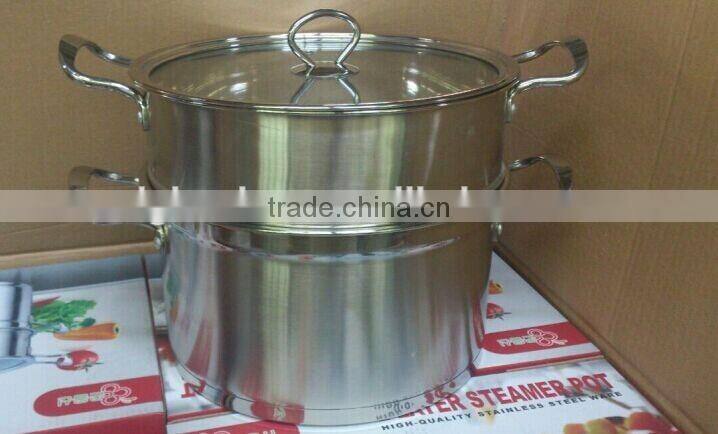 Stainless steel steam pot with double layer