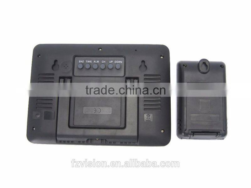 Digital weather station table clock with 2 Remote Sensors/Wireless weather station clock