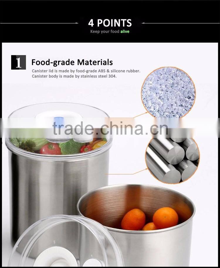 transparent pumpable vacuum metal food container