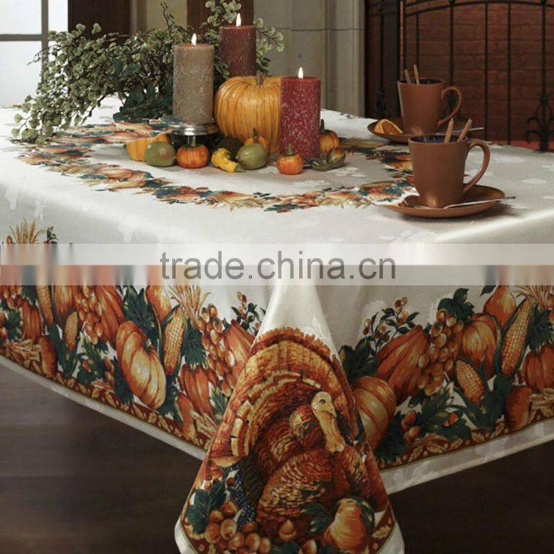 Rectangular Polyester Tablecloth for Thanksgiving or Wedding