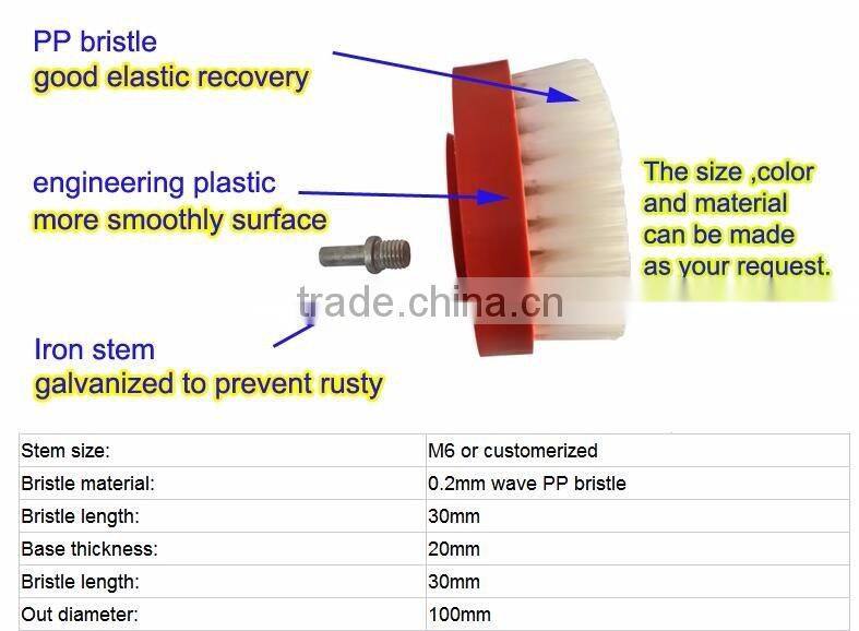 Drill Brush Soft Bristle White Quick Change Shaft