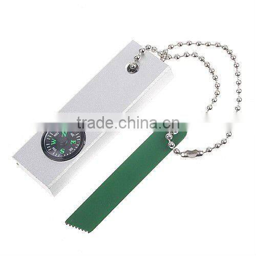 3-in-1 Outdoor Survival Tool Flint Stone Fire Maker + Compass + Thermometer