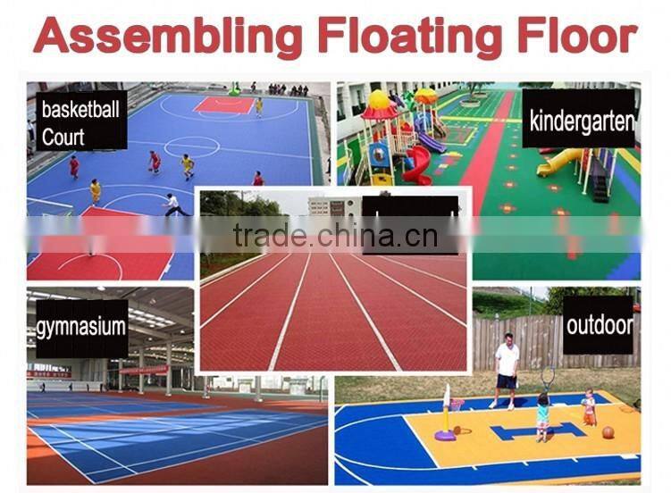 Outdoor interlocking sport court removable plastic floor tiles