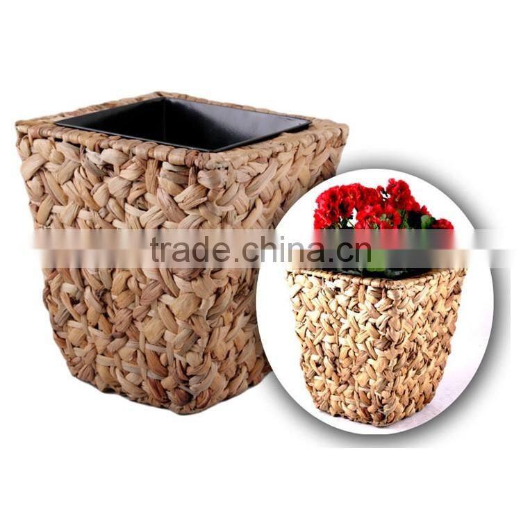 Novelty planters indoor decorative flower pot stand straw woven flower pot molds