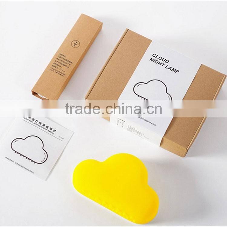 Promotion White Kids Baby Bed Living room Hallway sound sensor voice control USB LED cloud Lamp Night Light